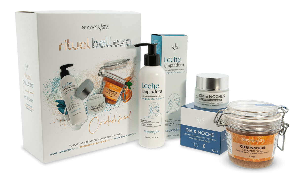 Pachet ritual de frumusete, crema de zi/noapte, exfoliant cu citrice si lapte demachiant