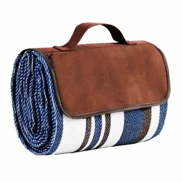 Patura Mercaton pentru Picnic sau Plaja, Pliabila Model Geanta, Impermeabila, Oxford, 200 x 145 cm, Albastru