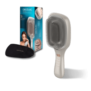 Perie Cecotec HairCare Revitalize Champagne, revitalizare si reparare par, 5 tehnologii: vibratii, ioni negativi, microcurenti EMS, laser de putere redusa (LLLT), lumina LED rosie si albastra