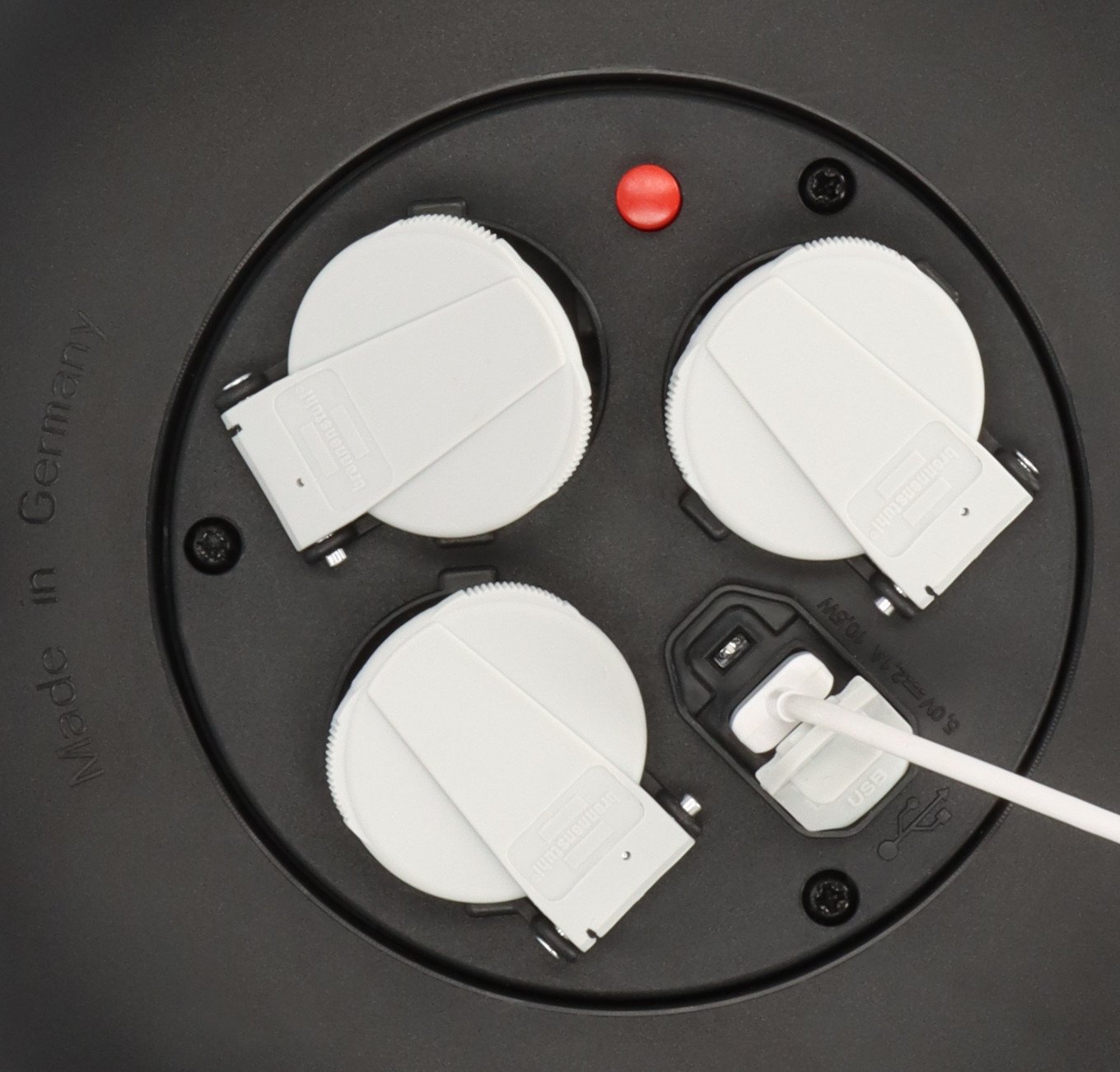 prelungitor cu tambur brennenstuhl vario line, 3 prize, 2 usb, 10m, h05vv-f 3g1,5 2 Prelungitor cu tambur Brennenstuhl Vario Line, 3 prize, 2 USB, 10m, H05VV-F 3G1,5 - imagine 2