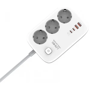 Prelungitor LDNIO SE3436, 3 prize, 2 X USB-A, 2X USB-C, 65W, 2m