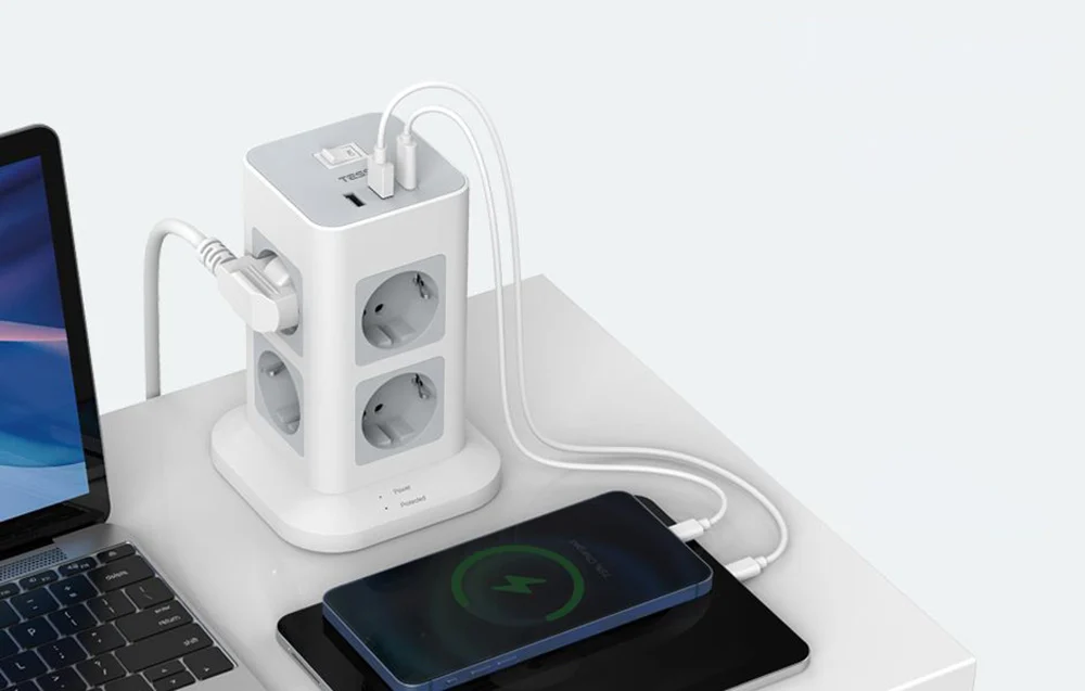 prelungitor tip turn tessan tps03-de-c, 8 prize, 3 usb, 1 usb-c, 3a, cablu 2m 4 Prelungitor tip Turn Tessan TPS03-DE-C, 8 prize, 3 USB, 1 USB-C, 3A, cablu 2m - imagine 4