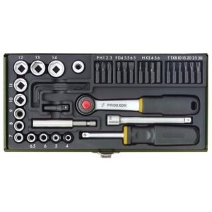 Trusa de biti si chei tubulare, Proxxon 23070, 1/4″, 39 buc