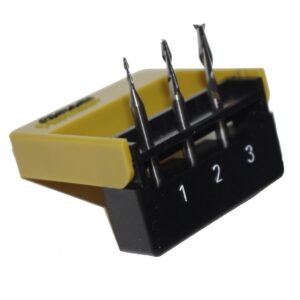 Set 3 freze tungsten, 2 caneluri, Proxxon 27116, 1.0-2.0-3.0mm, ax 3.0mm