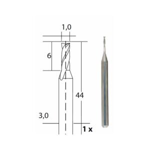 Freza cu 2 caneluri, Proxxon 28758, 1.0×3.0mm