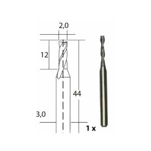 Freza cu 2 caneluri, Proxxon 28759, 2.0×3.0mm