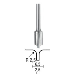 Freza combinata pentru canale, 2.5/6.5mm, Proxxon 29034