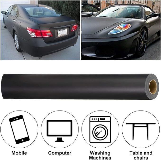 folie auto pentru colantare integrala, termoplastica, cu tehnologie "bubble free", culoare negru, finisaj mat, dimensiune 3,0m x 1,52m 9 Folie auto pentru colantare integrala, Termoplastica, cu tehnologie "BUBBLE FREE", culoare Negru, finisaj Mat, dimensiune 3,0m x 1,52m - imagine 9