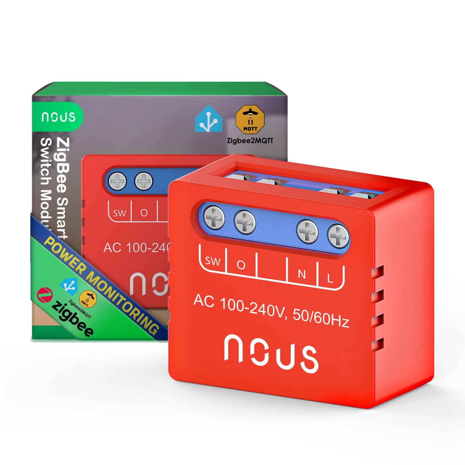 Releu SMART NOUS B5Z Zigbee,1 canal, monitorizare consum, control aplicatie, compatibil Alexa Google Assistan, protectie suprasarcina
