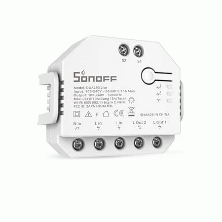 comutator releu inteligent, sonoff, dual r3 lite wifi, alb - fara masurare energie 3 Comutator Releu inteligent, Sonoff, Dual R3 Lite WiFi, Alb - fara masurare energie - imagine 3