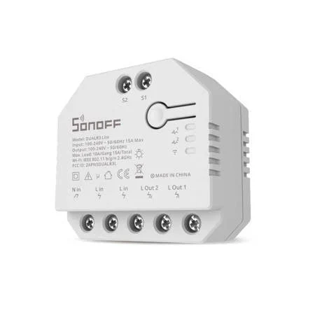 comutator releu inteligent, sonoff, dual r3 lite wifi, alb - fara masurare energie 1 Comutator Releu inteligent, Sonoff, Dual R3 Lite WiFi, Alb - fara masurare energie