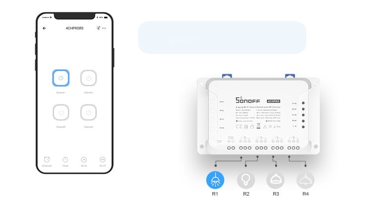releu smart wireless sonoff 4chr3, 4 canale, alexa google home 3 Releu Smart Wireless Sonoff 4CHR3, 4 canale, Alexa   Google Home - imagine 3