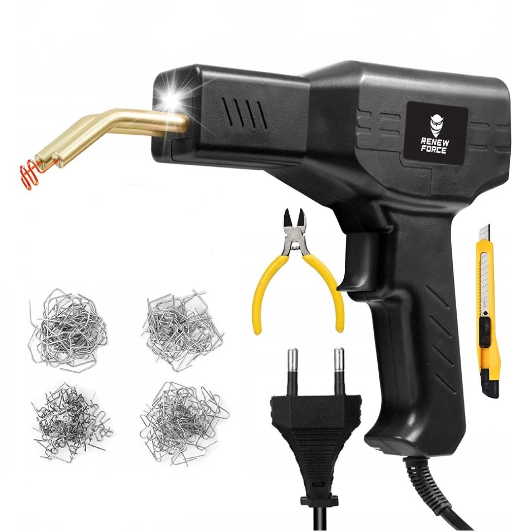 pistol profesional pentru lipit/sudat plastic, kit pentru repararea fisurilor din plastic, polipropilena, 400 capse de intarire, putere 50w, culoare negru, cod: avx-wt-wg-x80 4 Pistol Profesional pentru lipit/sudat plastic, kit pentru repararea fisurilor din plastic, polipropilena, 400 capse de intarire, putere 50W, culoare Negru, Cod: AVX-WT-WG-X80 - imagine 4