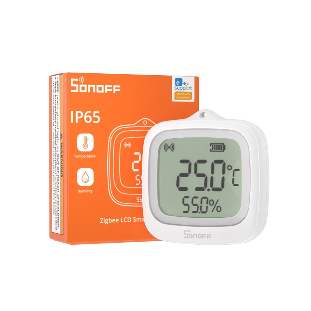 senzor temperatura si umiditate sonoff snzb-02wd, zigbee 3.0, ip65, cu display lcd 2 Senzor Temperatura si Umiditate SONOFF SNZB-02WD, Zigbee 3.0, IP65, cu Display LCD - imagine 2