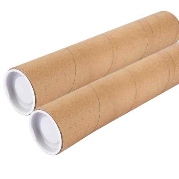 Set 2 buc, Tub din Carton pentru Protectie si Transport Folii, Proiecte si Printuri, Lungime 150 cm, Ø 76mm, Grosime 3 mm, Maro