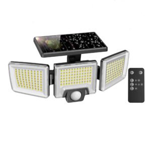 Lampa solara de perete MustWin UT88268, 2500lm, LED, 216 leduri, Telecomanda,  3 moduri, senzor de miscare
