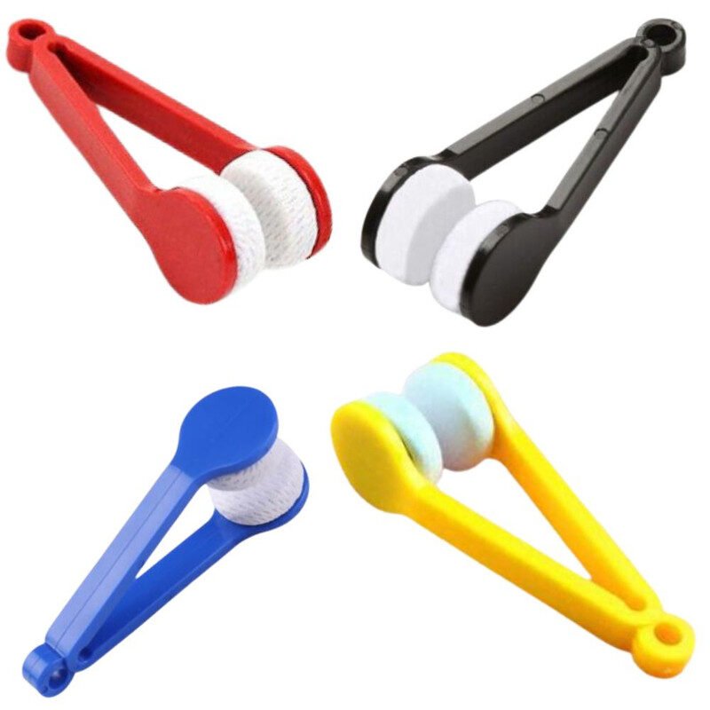Set 4 Instrumente Mercaton cu 2 capete pentru curatarea ochelarilor din microfibra SoftTouch, Suport pentru inel chei, 7 x 2 cm, Multicolore