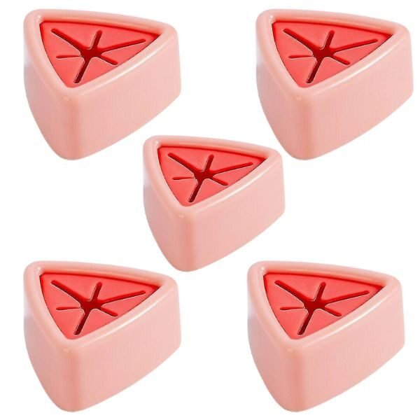 Set 5 Suporti pentru Prosop de Baie sau Bucatarie, Impermeabili si Autoadezivi cu Sistem Push Free, Montare pe Perete, 5 x 2.3 cm, Roz
