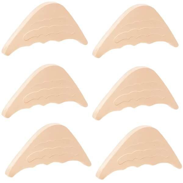 Set 6 Pernute Antialunecare Mercaton din Spuma EVA, Pentru Degete,Reutilizabile si Ajustabile, pentru Protectia Incaltamintei prea Mari, 3.3 x 7 cm, Grosime 1.6 cm, Crem