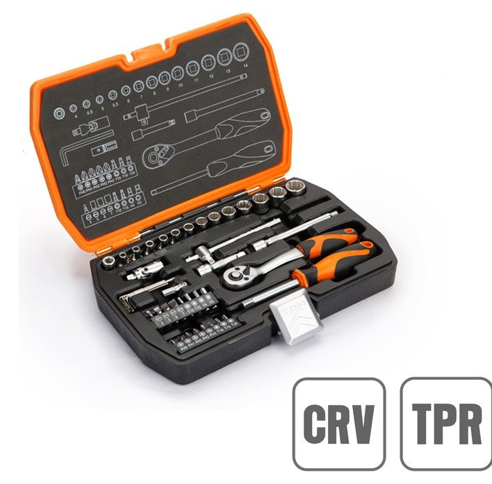 Set capete 1/4″ cu clichet 72T, 42buc