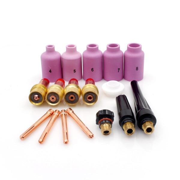 Set echipare pistolet TIG-WIG cu lentile de gaz (17 accesorii)