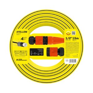 homepage recart 56 Set furtun pentru gradina Cellfast 4YELLOW, 1 2 , 15m, protectie UV, antirasucire, duza stropire, conectori