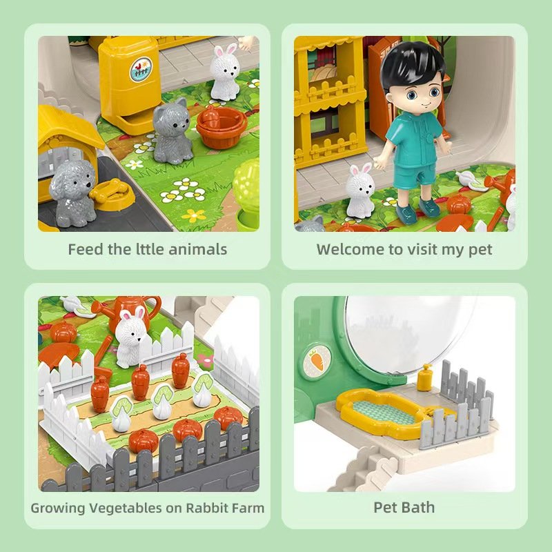 set ghiozdan jucarie 3 in 1 rovo 999-2, iepuras, fermier, accesorii incluse 3 Set ghiozdan jucarie 3 in 1 Rovo 999-2, Iepuras, Fermier, Accesorii incluse - imagine 3