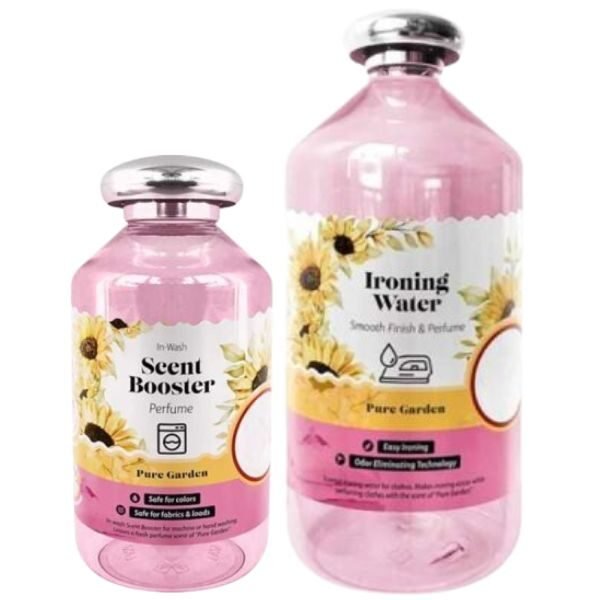 Set Parfum Concentrat pentru Spalat Rufe, 250 ML si Apa Parfumata pentru Fierul de Calcat, 1 L, Pure Garden