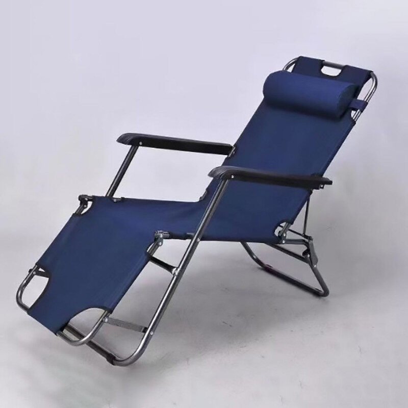 Sezlong Pliabil cu Perna Captusita, Cadru Metalic si Panza Oxford 600D Impermeabila, Rezistent UV, Maxim 150 kg, 178 x 60 x 79 cm, Navi Blue