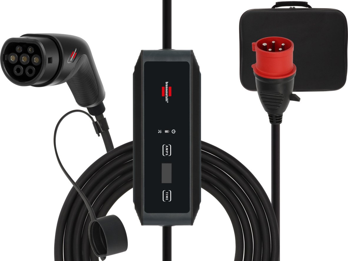 Statie de incarcare portabila pentru masini electrice Brennenstuhl EV 1384020, 8m, Type 2, Trifazic, CEE 11kW, Mode 2, 16A, BEV PHEV, Geanta inclusa