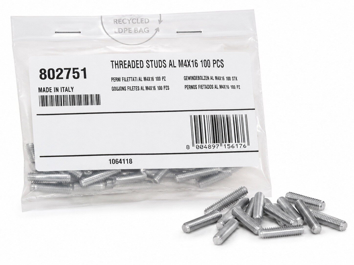 Șuruburi din aluminiu pentru sudură în puncte Telwin 802751, M4x16 mm, 100 buc