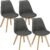 Set 4 scaune dining Verdhe pentru bucatarie tapitat cu material din in, 44x80cm, gri