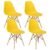 Set 4 scaune dining Scandinav pentru bucatarie, 38x42x82cm, galben