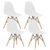 Set 4 scaune dining Scandinav pentru bucatarie, 38x42x82cm, alb