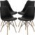 Set 4 scaune de bucatarie, design scandinav modern, sezut cu burete, negru