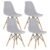 Set 4 scaune dining Scandinav pentru bucatarie, 38x42x82cm, gri