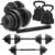 Set gantere, bara si kettlebell ajustabil 30 kg, 16 discuri, conector si suport dedicat, negru