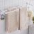 Suport din aluminiu pentru 2 prosoape + 2 cuiere, lungime 60 cm, culoare Argintiu