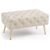 Taburet Madrid, tapitat cu catifea, tip banca, cu picioare metalice, 80x42x41 cm, bej