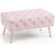 Taburet Madrid, tapitat cu catifea, tip banca, cu picioare metalice, 80x42x41 cm, roz pudra