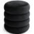 Taburet tapitat Snuggo cu spatiu de depozitare, velur, diametru 42 cm, inaltime 45 cm, negru