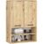 Dulap baie suspendat, cu 2 usi si 2 rafturi deschise, PAL 16 mm, 64x30x94 cm, stejar artisan