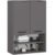 Dulap baie suspendat, cu 2 usi si 2 rafturi deschise, PAL 16 mm, 64x30x94 cm, gri
