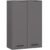 Dulap baie suspendat, cu 2 usi si 4 rafturi interioare, PAL 16 mm, 64x30x94 cm, gri grafit
