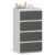 Comoda cu 4 sertare, PAL laminat 16mm, 40x35x74 cm, alb si gri