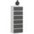 Comoda cu 6 sertare, PAL laminat 16 mm, 40x35x109 cm, alb si gri