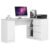 Birou colt dreapta in L cu 3 sertare si rafturi, PAL laminat 16 mm, 155x85x77 cm, alb
