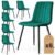 Set 6 scaune tapitate, Livo, velur matlasat, 46x44x87 cm, verde smarald