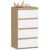 Comoda cu 4 sertare, PAL laminat 16mm, 40x35x74 cm, stejar artisan si alb