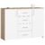 Comoda cu 4 sertare si 2 usi, PAL laminat, 110x35x80 cm, stejar sonoma si alb